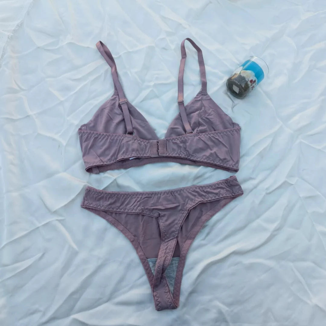 Very Soft & Smooth Non Padded Bra & Thongs Set