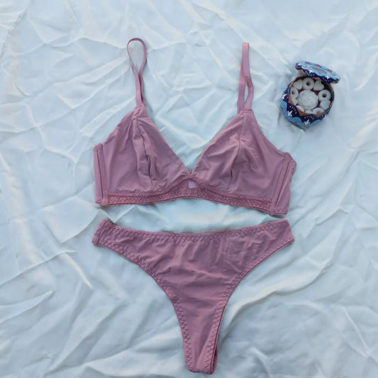 Very Soft & Smooth Non Padded Bra & Thongs Set