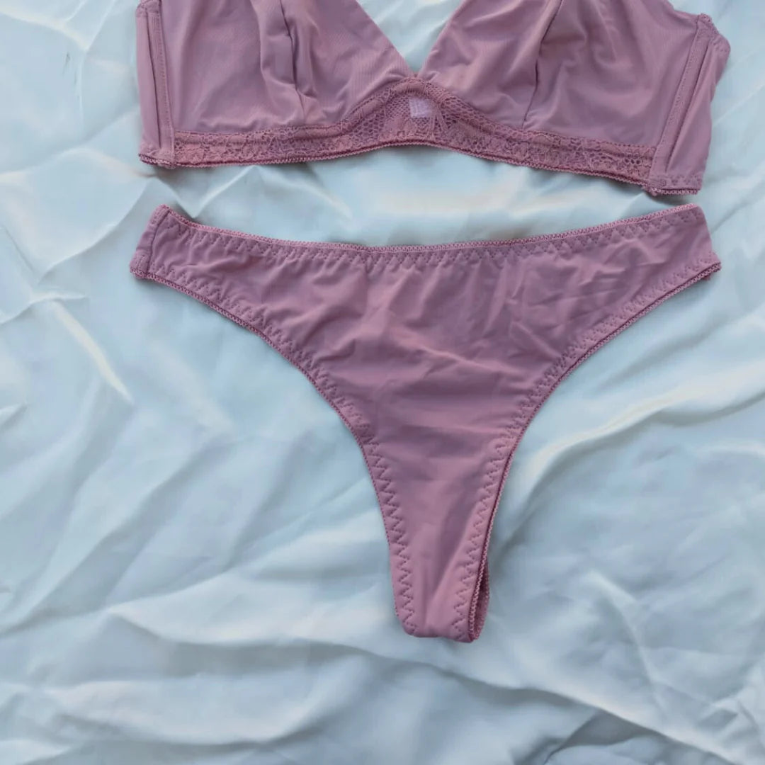 Very Soft & Smooth Non Padded Bra & Thongs Set