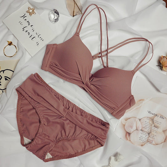 Double Stripped Medium Padded Bra & Panty Set