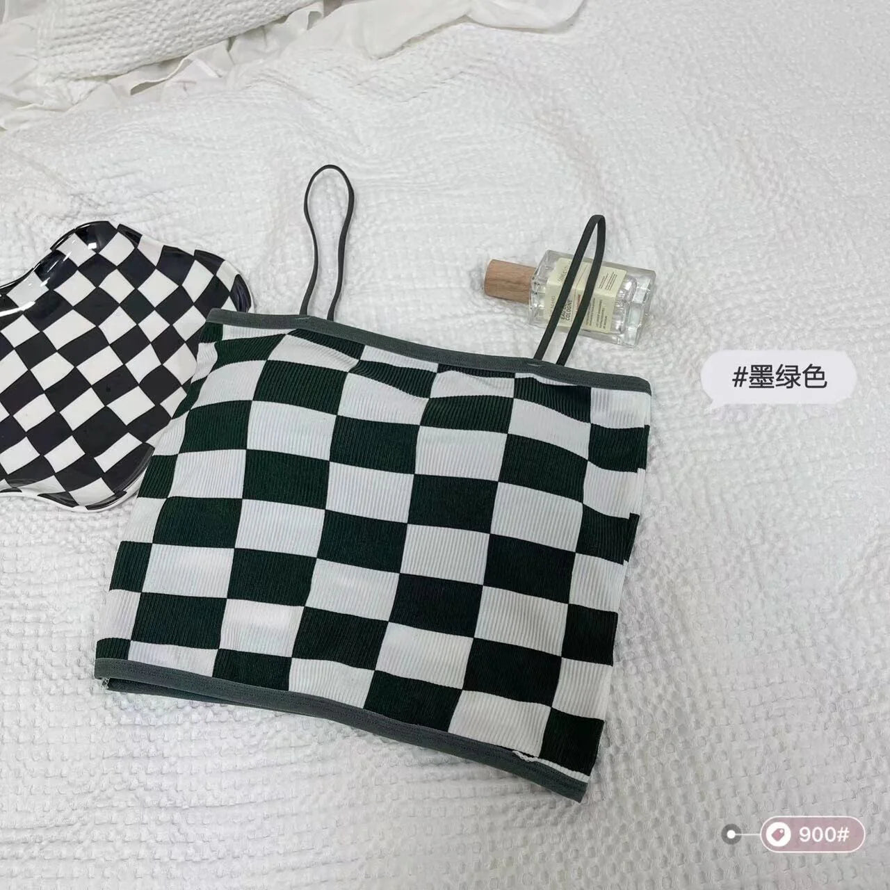 Chess Design Light Padded Camisole/Long Bra