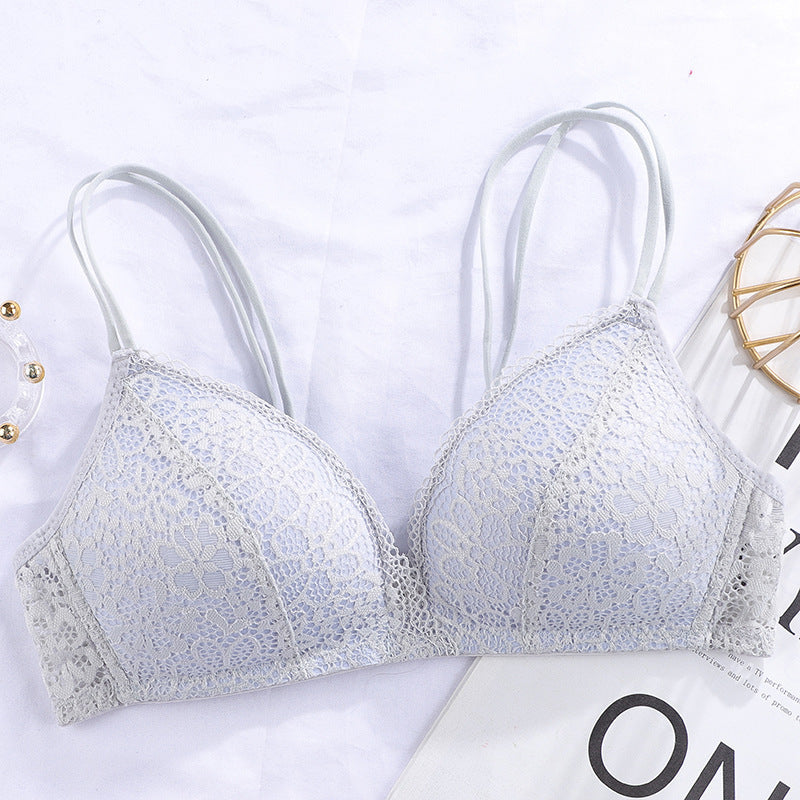 Double Stripped Laced Light Padded Daily Wear Bra (Only Bra )