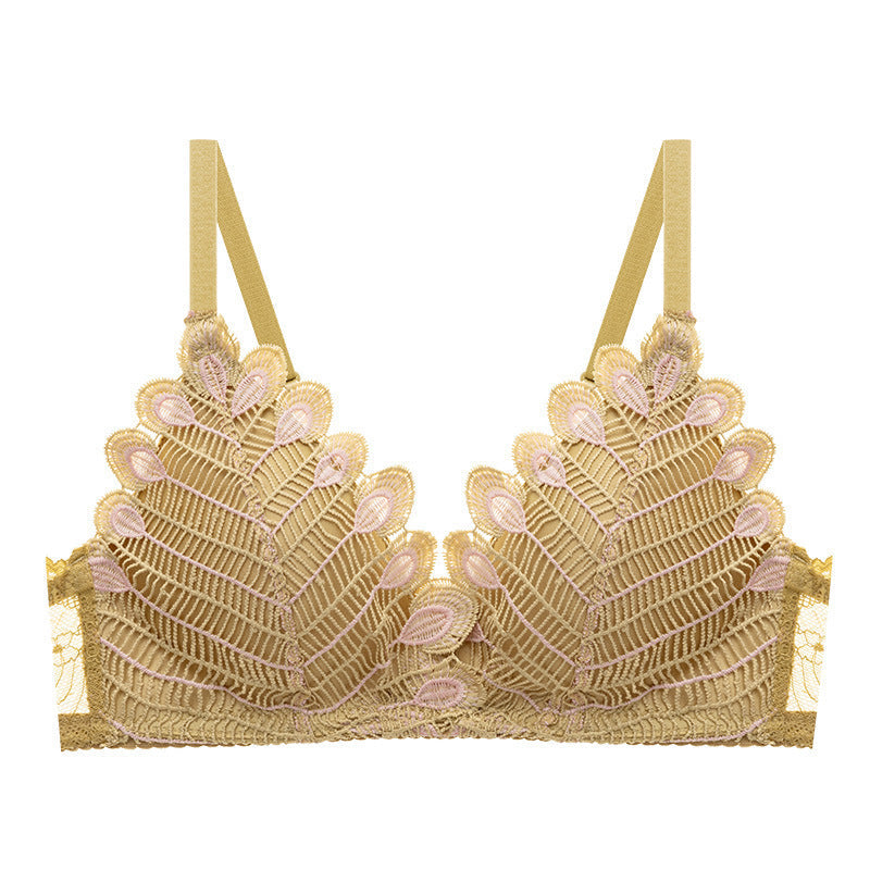 Crochet Thin Light Padded Leaf Design Bra