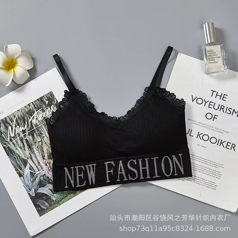 Straight Strips New Fashion Written Bralette