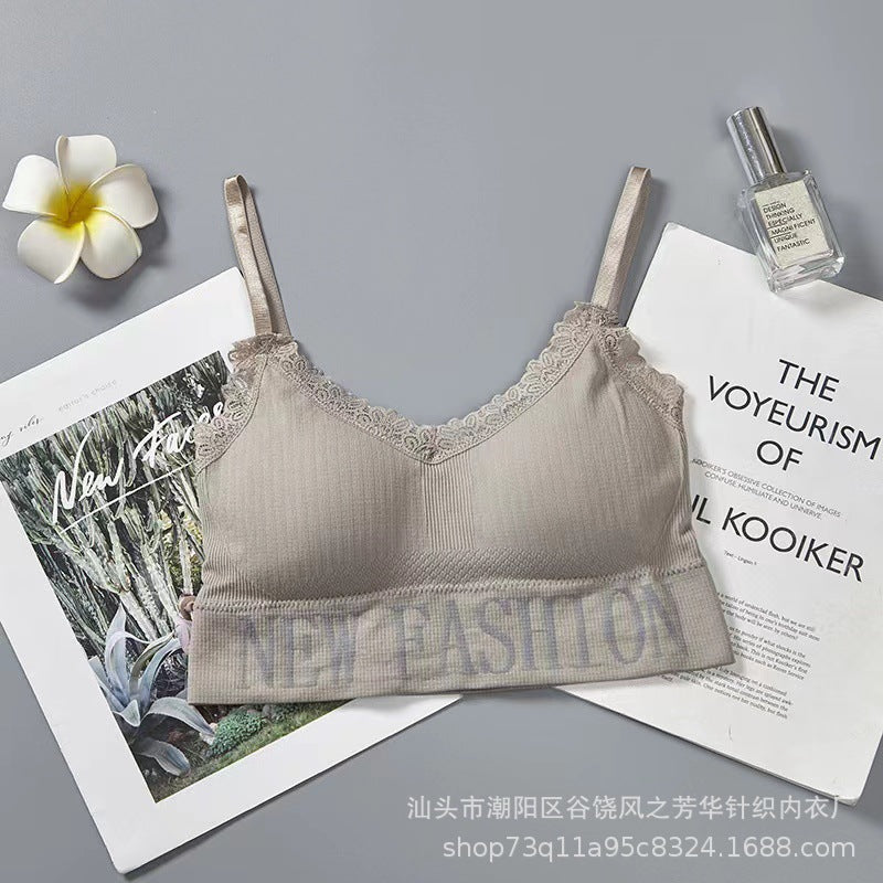 Straight Strips New Fashion Written Bralette