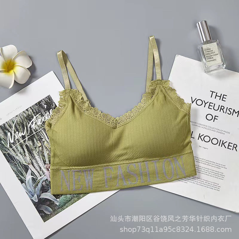 Straight Strips New Fashion Written Bralette