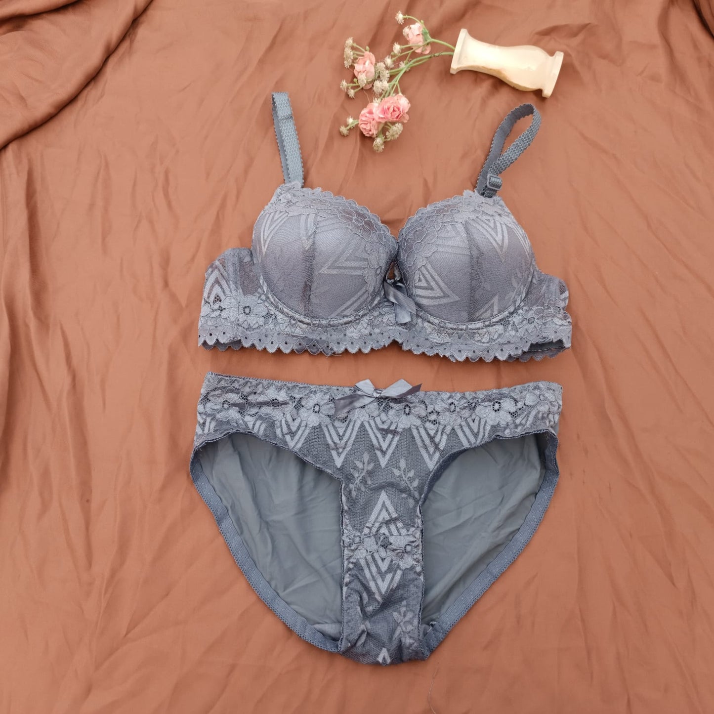 Shinny Bridal Wear Pushup Bra & Panty Set