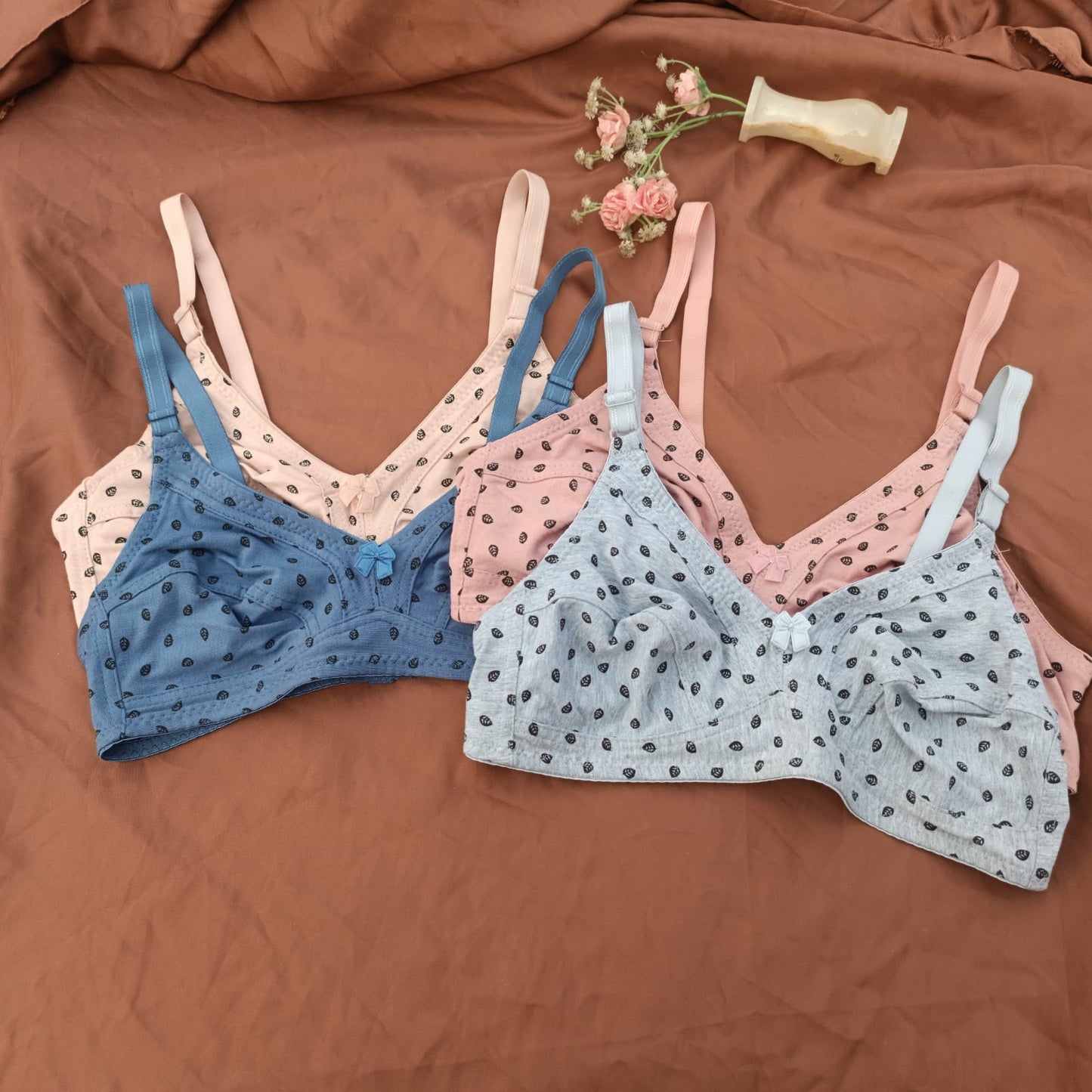 Leaf Design Daily Wear Non Padded Basic Bra