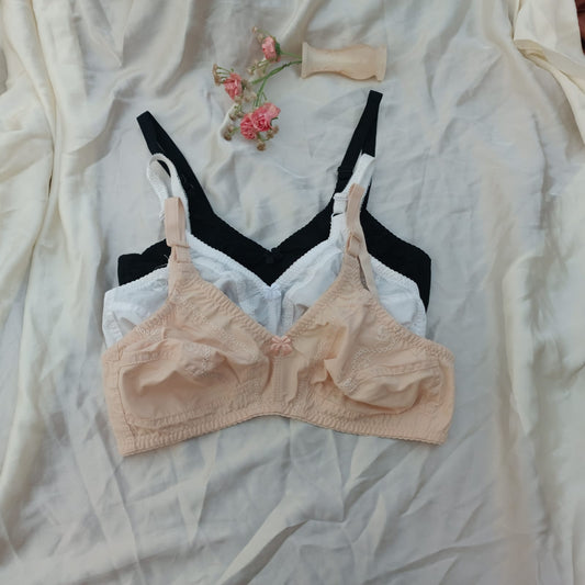 Set Of 3 Simple Summer Cotton Bra's