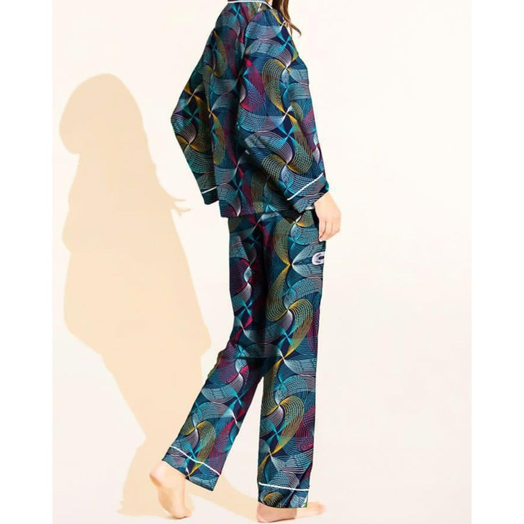 Abstract Geometric Print Pajama Set