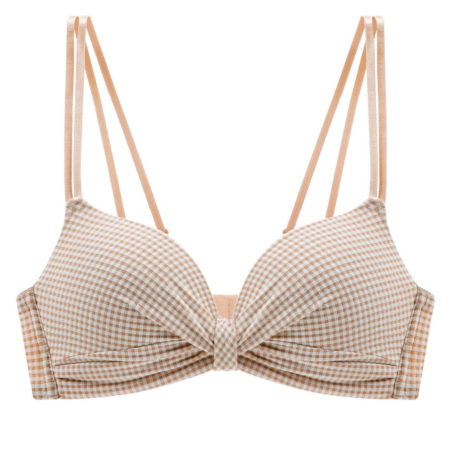 Dotted Bow Style Medium Padded Double Stripped Bra