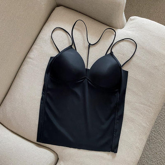 Front Ribbon Very Smooth Elastane Camisole/Long Bra