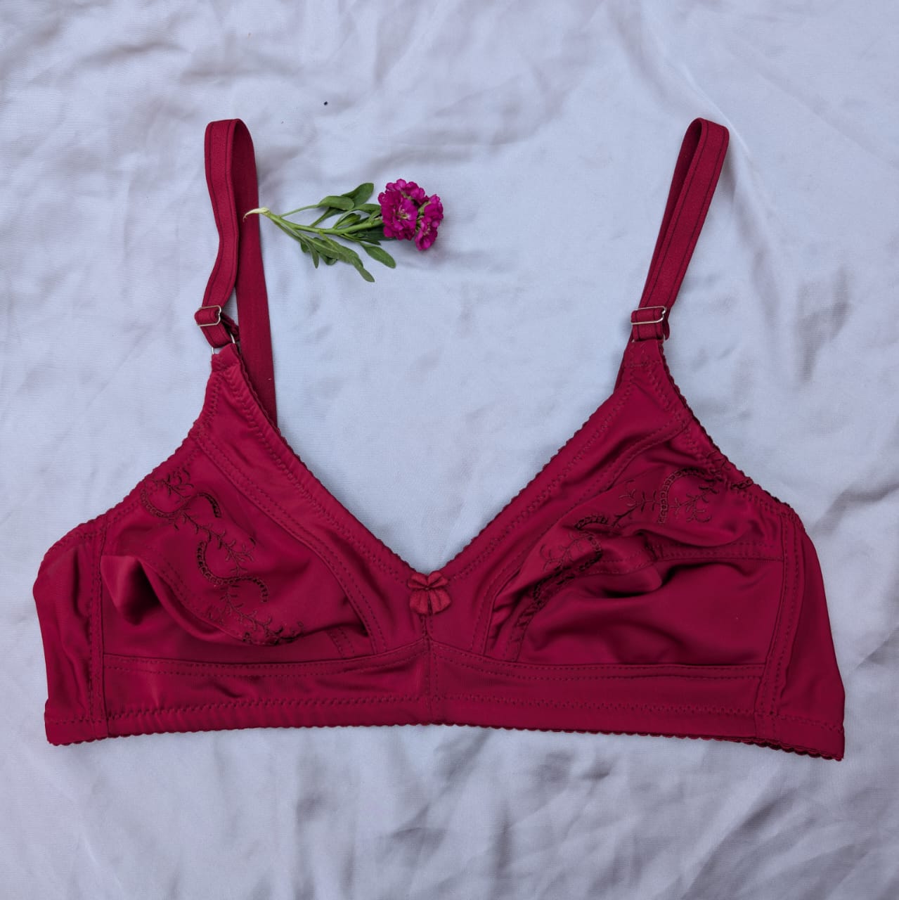 Flower Design Daily Wear Cotton Bra