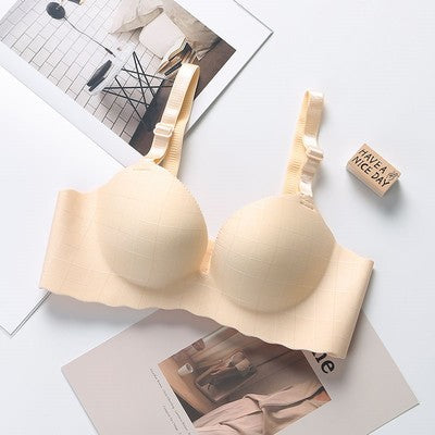 Single Padded Very Soft Check Design Foamy T-Shirt Bra