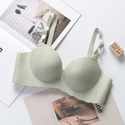 Single Padded Very Soft Check Design Foamy T-Shirt Bra