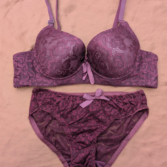 Deep Cup Wired Single Padded Bridal Bra Set