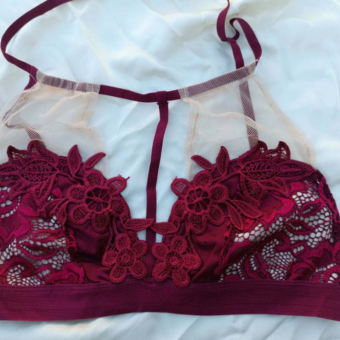 Flower Design Very Elegant Soft Bra & Underwear Set