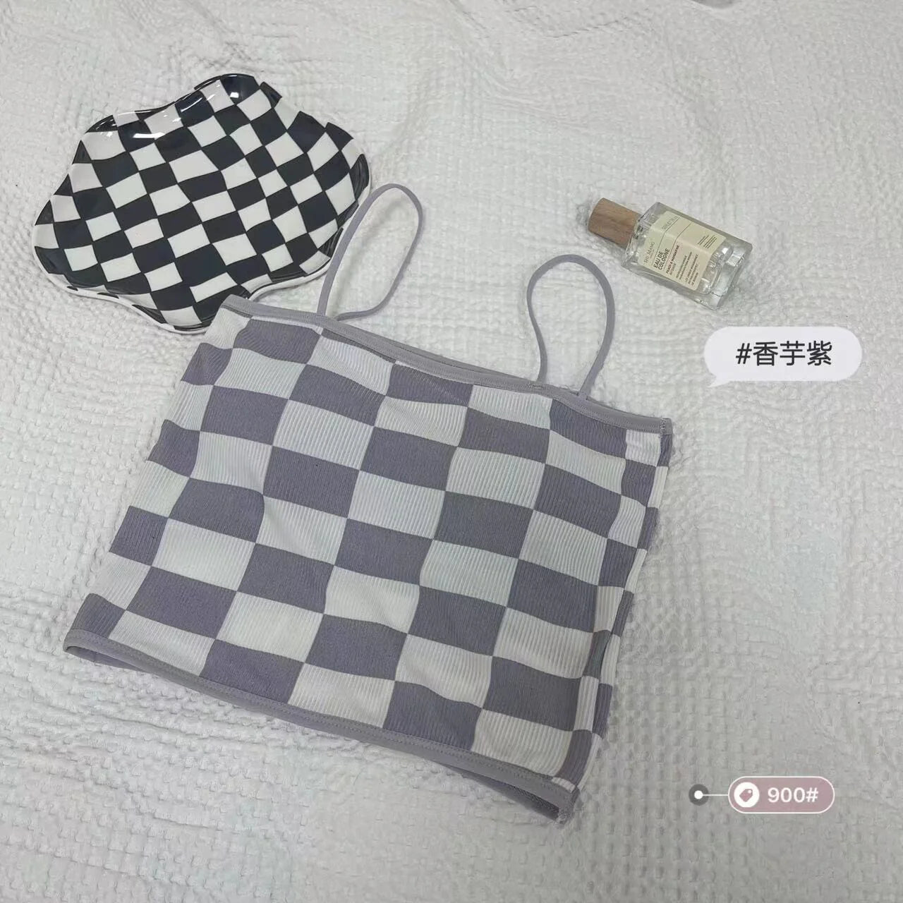 Chess Design Light Padded Camisole/Long Bra