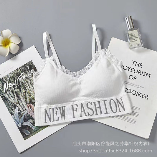 Straight Strips New Fashion Written Bralette