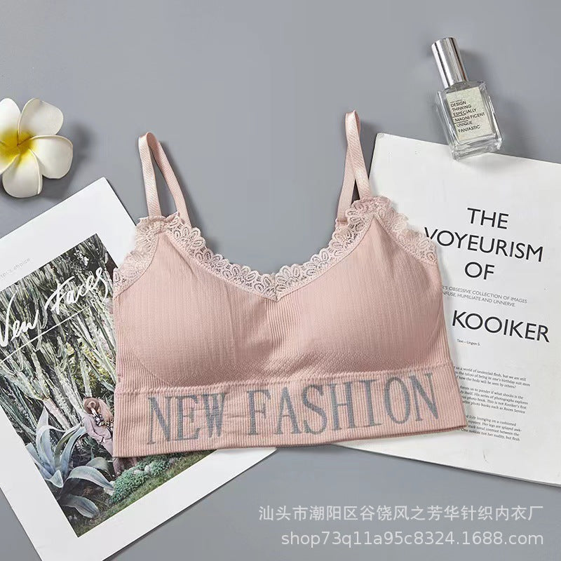 Straight Strips New Fashion Written Bralette