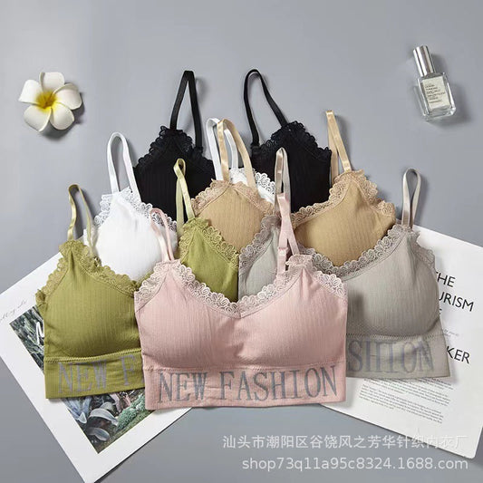 Straight Strips New Fashion Written Bralette