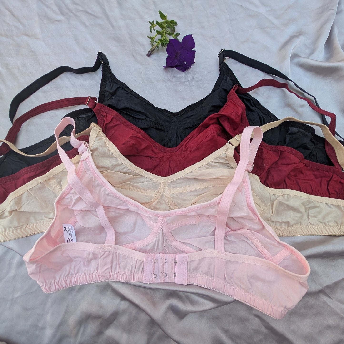 Simple Basic Color Lawn Bra's