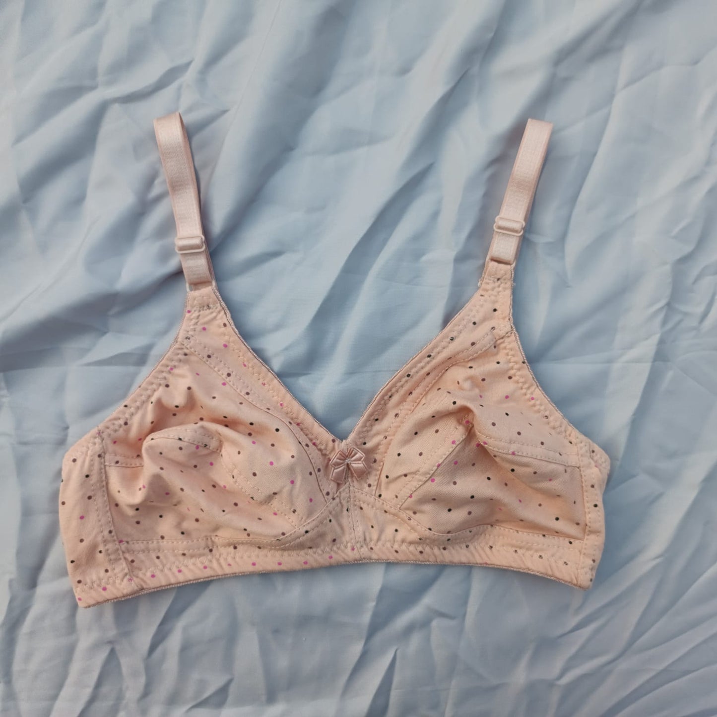Simple Dotted Smooth Cotton Bra