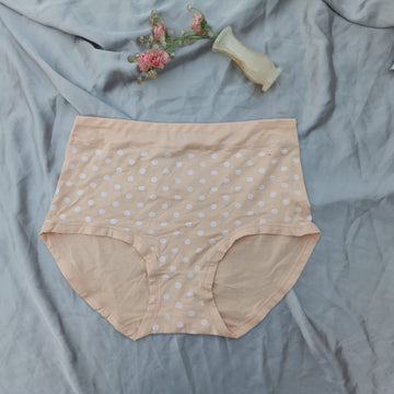 Dotted Cotton High Waist Underwear