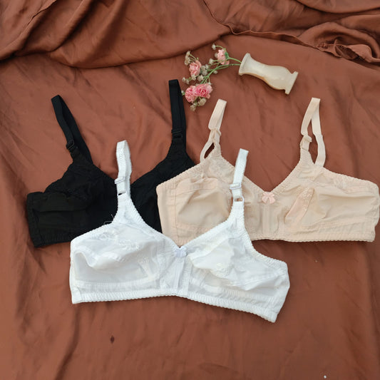 Set Of 3 Simple Summer Cotton Bra's