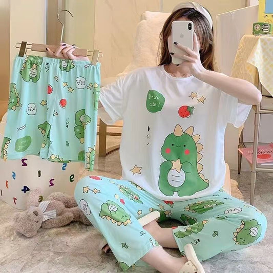 Cute Dinosaur Print Pajama Set