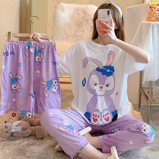 Cute Purple Bunny Pajama Set