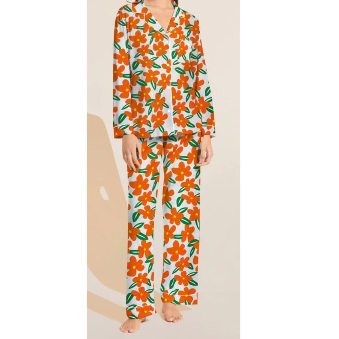 Abstract Geometric Print Pajama Set