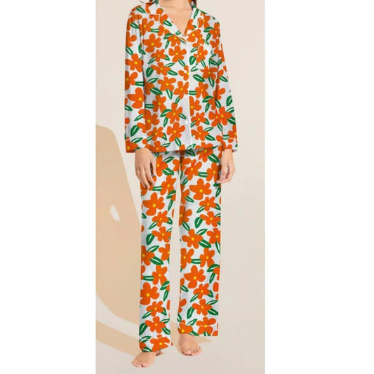 Abstract Geometric Print Pajama Set