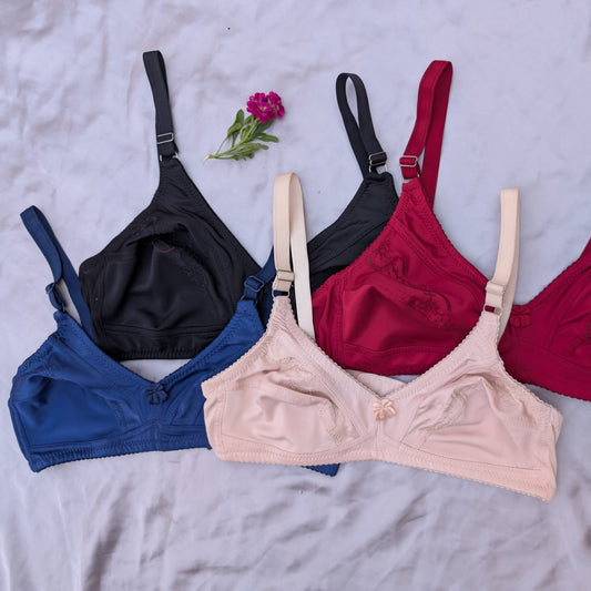 Flower Design Daily Wear Cotton Bra